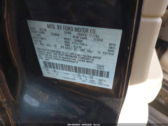 Aukcja sprzedaży 2008 Ford Escape Hev, vin: 1FMCU59H78KD64273, numer aukcji: 45303635