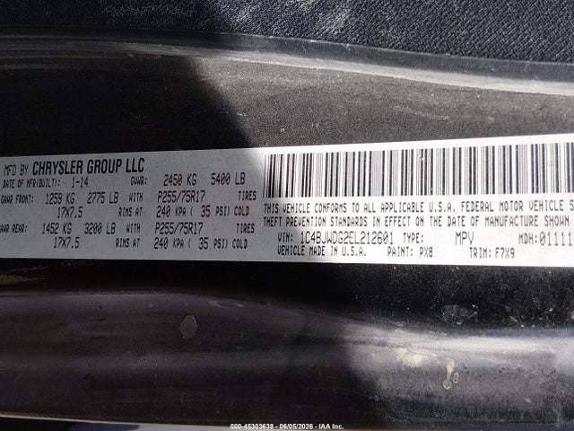 Aukcja sprzedaży 2014 Jeep Wrangler Unlimited Freedom Edition, vin: 1C4BJWDG2EL212601, numer aukcji: 45303638
