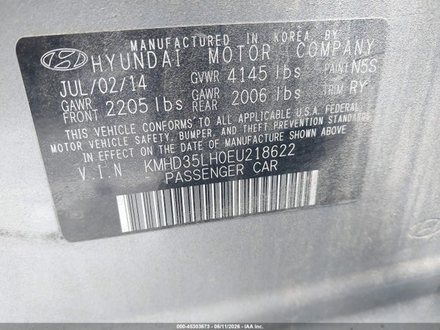Aukcja sprzedaży 2014 Hyundai Elantra Gt, vin: KMHD35LH0EU218622, numer aukcji: 45303673
