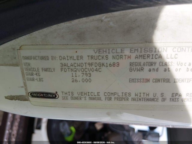 Продажа на аукционе авто 2015 Freightliner M2 106 Medium Duty, vin: 3ALACWDT9FDGK1683, номер лота: 45303685