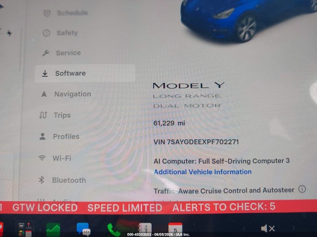 Aukcja sprzedaży 2023 Tesla Model Y Awd/long Range Dual Motor All-wheel Drive, vin: 7SAYGDEEXPF702271, numer aukcji: 45303853