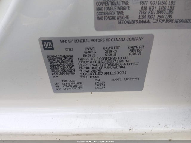 Продаж на аукціоні авто 2024 Chevrolet Silverado 2500hd 4wd  Standard Bed Work Truck, vin: 2GC4YLE79R1123931, номер лоту: 45304048