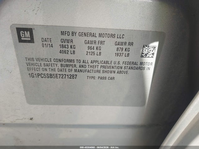 Продажа на аукционе авто 2014 Chevrolet Cruze 1lt Auto, vin: 1G1PC5SB5E7271287, номер лота: 45304060