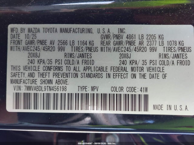 45304067 :رقم المزاد ، 7MMVABDL9TN456198 vin ، 2026 Mazda Cx-50 2.5 S Premium مزاد بيع