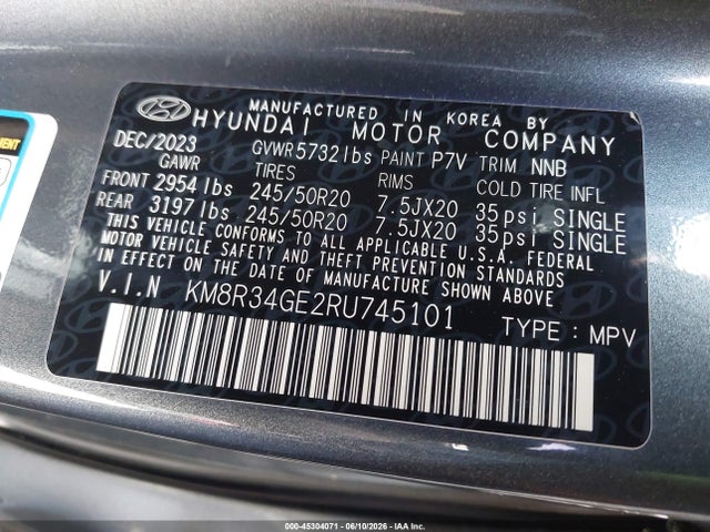 Hyundai Palisade Xrt 2024 KM8R34GE2RU745101 Image 9