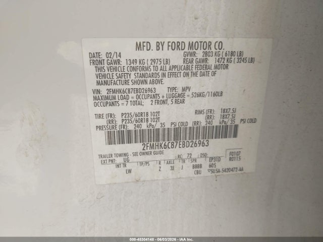 Ford FLEX SEL 2014 2FMHK6C87EBD26963 Image 9