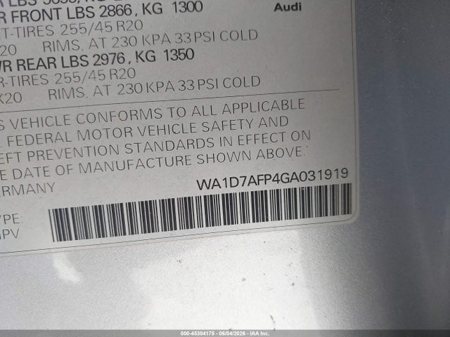 Продажа на аукционе авто 2016 Audi Q5 3.0t Premium Plus, vin: WA1D7AFP4GA031919, номер лота: 45304175