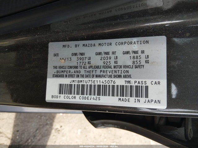 Aukcja sprzedaży 2014 Mazda Mazda3 I Sport, vin: JM1BM1U75E1145076, numer aukcji: 45304224
