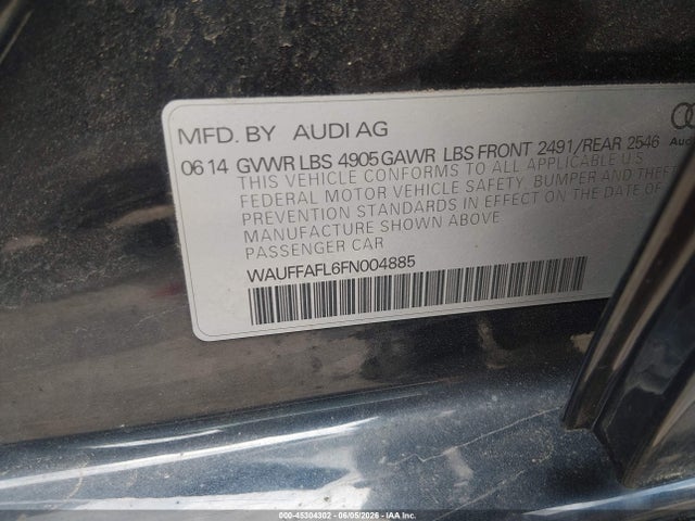 Aukcja sprzedaży 2015 Audi A4 2.0t Premium, vin: WAUFFAFL6FN004885, numer aukcji: 45304302