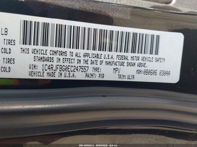 Aukcja sprzedaży 2014 Jeep Grand Cherokee Limited, vin: 1C4RJFBG0EC247557, numer aukcji: 45304314