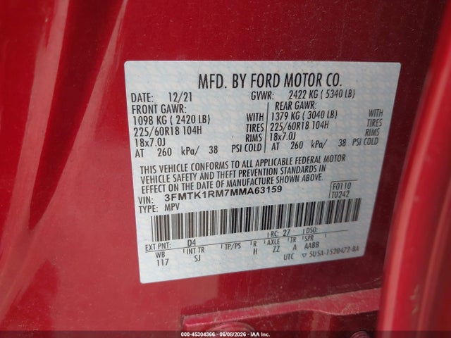 Ford Mustang Mach-e Select 2021 3FMTK1RM7MMA63159 Image 9