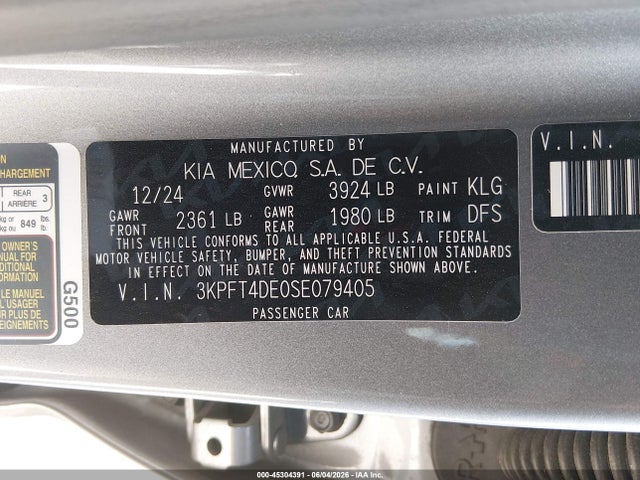 KIA K4 Lxs 2025 3KPFT4DE0SE079405 Image 9