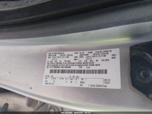 1FT7W2B61JEC69946 Ford F-250 Xl