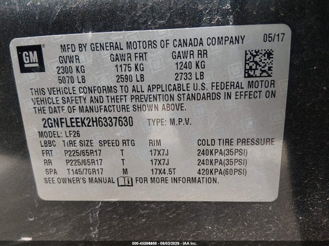 2GNFLEEK2H6337630 Chevrolet EQUINOX LS