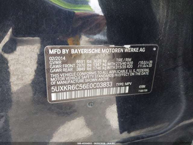 Aukcja sprzedaży 2014 Bmw X5 Xdrive50i, vin: 5UXKR6C56E0C03833, numer aukcji: 45304503
