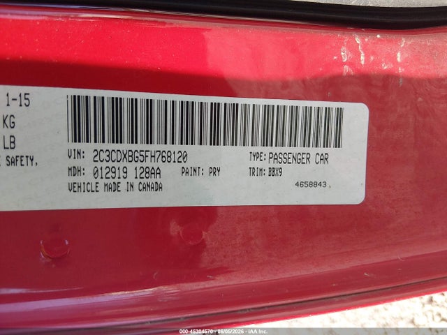 45304570 :رقم المزاد ، 2C3CDXBG5FH768120 vin ، 2015 Dodge Charger Se مزاد بيع