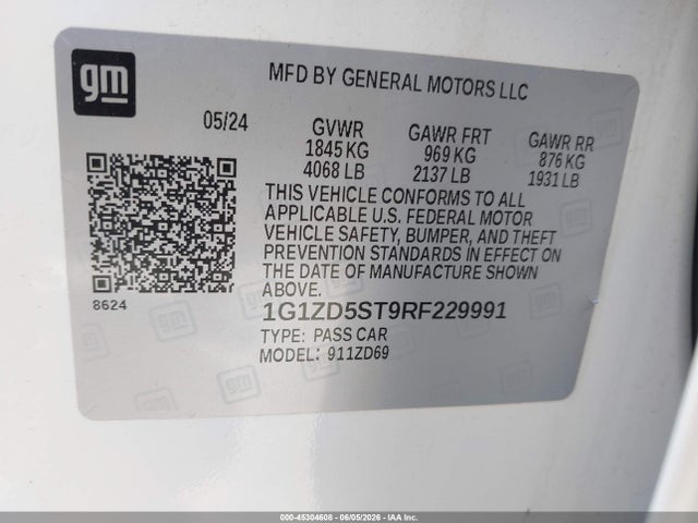 1G1ZD5ST9RF229991 Chevrolet Malibu Fwd 1lt