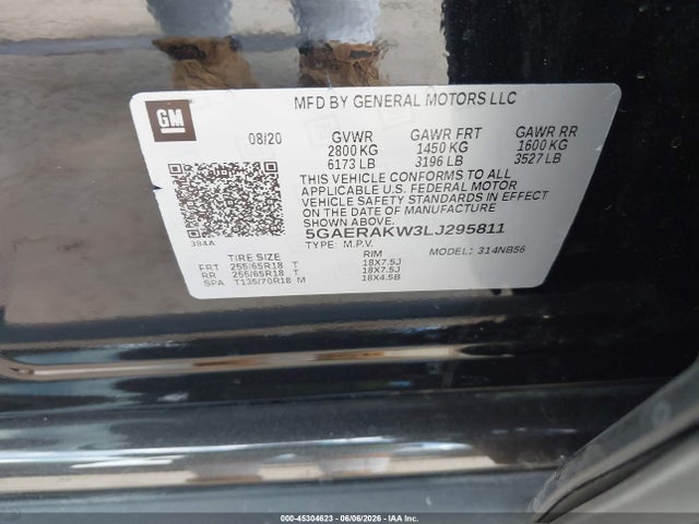 Продажа на аукционе авто 2020 Buick Enclave Fwd Preferred, vin: 5GAERAKW3LJ295811, номер лота: 45304623
