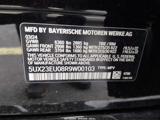 5UX23EU08R9W00103 BMW X5 Xdrive40i