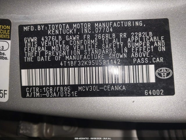 Продаж на аукціоні авто 2005 Toyota Camry Le V6, vin: 4T1BF32K95U591142, номер лоту: 45304782