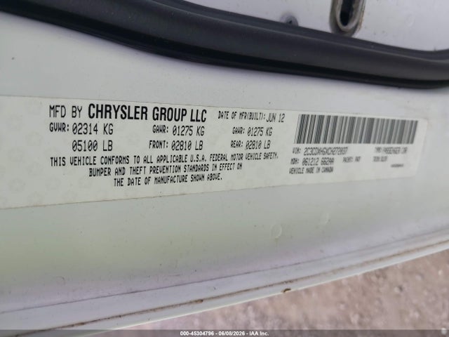 Продажа на аукционе авто 2012 Dodge Charger Sxt, vin: 2C3CDXHGXCH272037, номер лота: 45304796