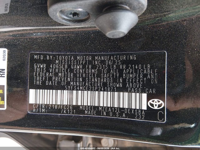 5YFS4MCE2SP241871 Toyota COROLLA SE