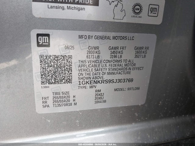 Продаж на аукціоні авто 2025 Gmc Acadia Fwd Elevation, vin: 1GKENKRS9SJ303769, номер лоту: 45304866