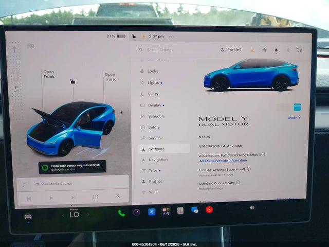 Продаж на аукціоні авто 2026 Tesla Model Y All-wheel Drive/long Range Launch Series/premium All-wheel Drive, vin: 7SAYGDEE4TA670456, номер лоту: 45304904