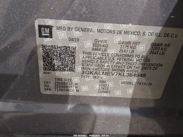 GMC Terrain Sle 2019 3GKALMEV7KL364949 Image 9