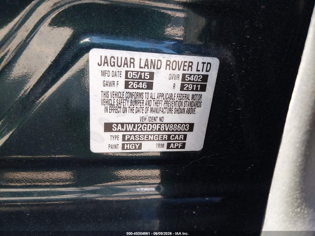 Aukcja sprzedaży 2015 Jaguar Xj Xjl Portfolio, vin: SAJWJ2GD9F8V88603, numer aukcji: 45304961