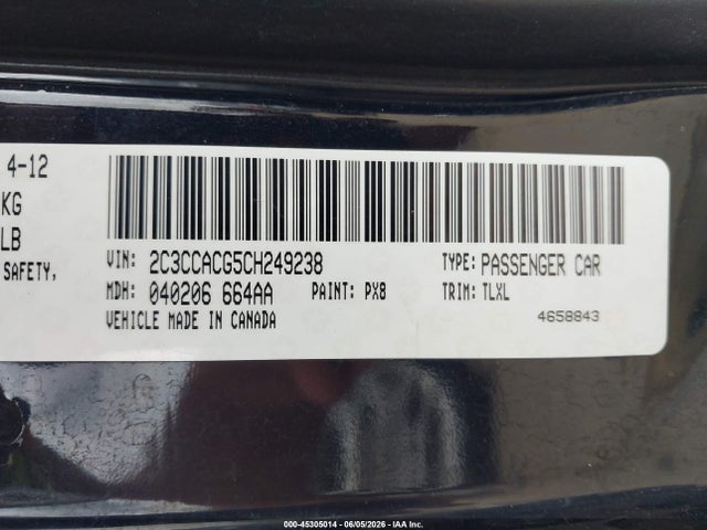45305014 :رقم المزاد ، 2C3CCACG5CH249238 vin ، 2012 Chrysler 300 Limited مزاد بيع
