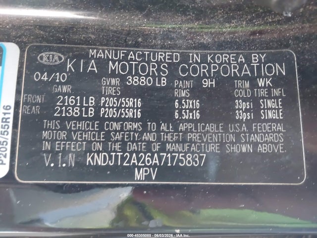 Auction sale of the 2010 Kia Soul +, vin: KNDJT2A26A7175837, lot number: 45305085