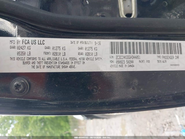 2016 Chrysler 300c Awd მანქანა იყიდება აუქციონზე, vin: 2C3CCAKG5GH344051, აუქციონის ნომერი: 45305153