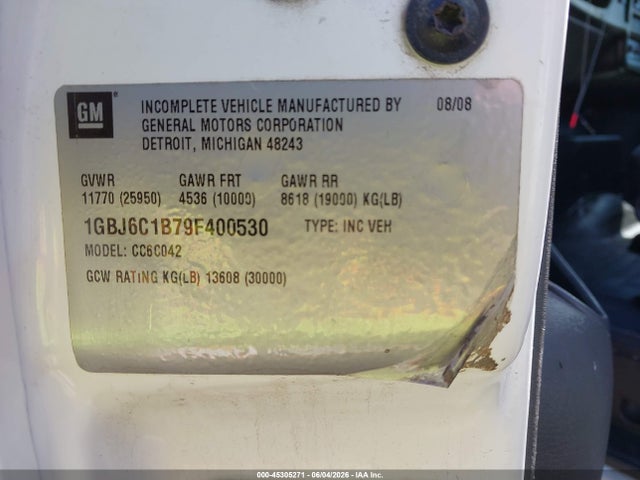 45305271 :رقم المزاد ، 1GBJ6C1B79F400530 vin ، 2009 Chevrolet Cc6500 مزاد بيع