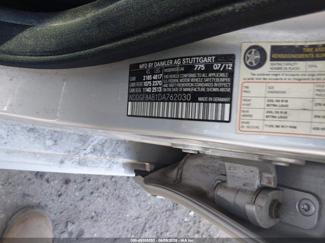 45305292 :رقم المزاد ، WDDGF8AB1DA762030 vin ، 2013 Mercedes-benz C 300 Sport 4matic مزاد بيع