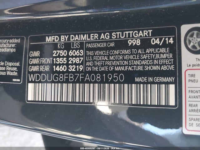 WDDUG8FB7FA081950 Mercedes-Benz S 550 4matic