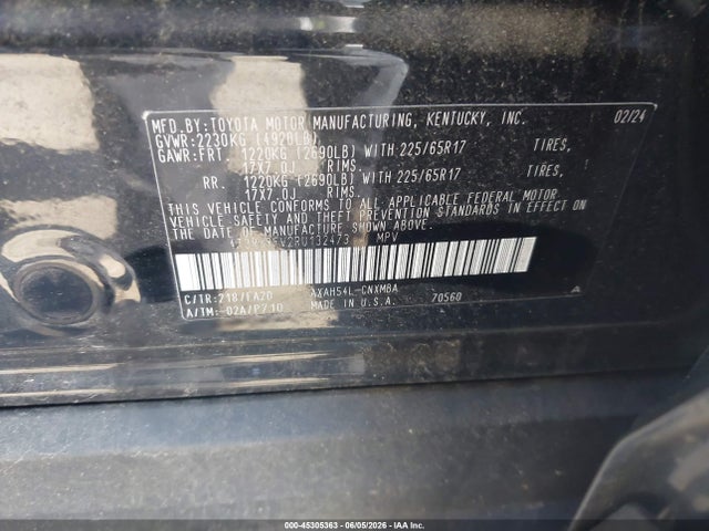 Aukcja sprzedaży 2024 Toyota Rav4 Hybrid Xle, vin: 4T3RWRFV2RU132473, numer aukcji: 45305363