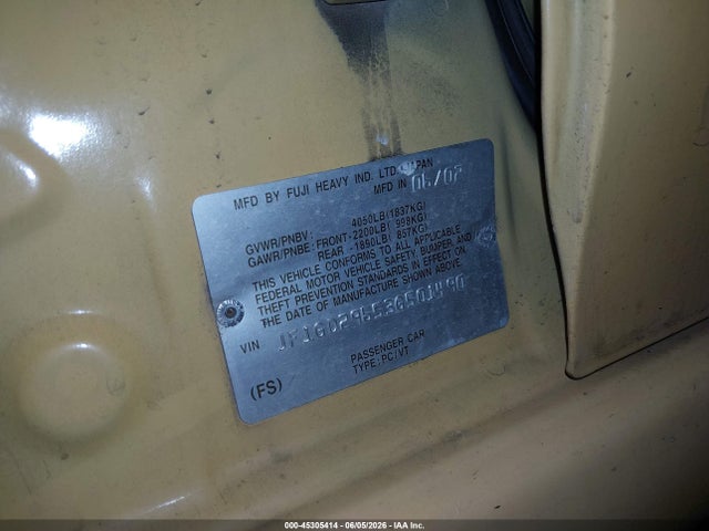 Aukcja sprzedaży 2003 Subaru Impreza Wrx, vin: JF1GD29653G501490, numer aukcji: 45305414