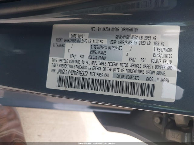 Mazda Mazda6 Carbon Edition 2021 JM1GL1WY6M1619372 Image 9