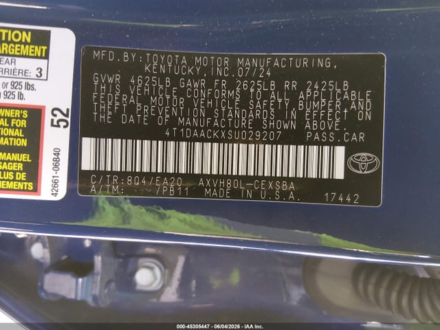 4T1DAACKXSU029207 Toyota CAMRY SE