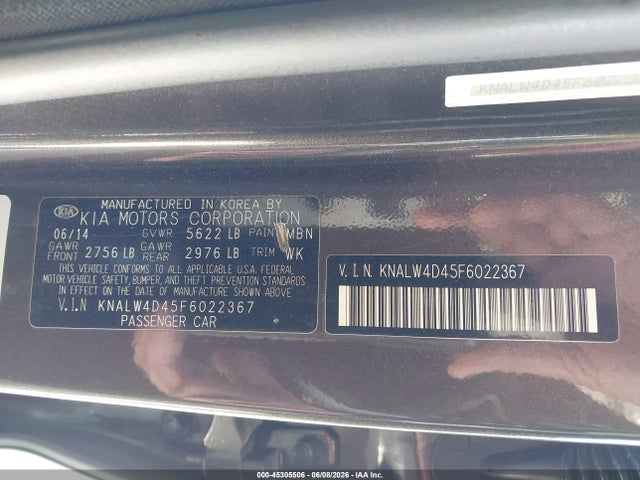 Aukcja sprzedaży 2015 Kia K900 Luxury, vin: KNALW4D45F6022367, numer aukcji: 45305506