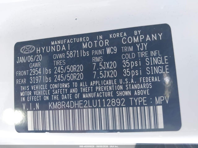 Hyundai Palisade Sel 2020 KM8R4DHE2LU112892 Image 9