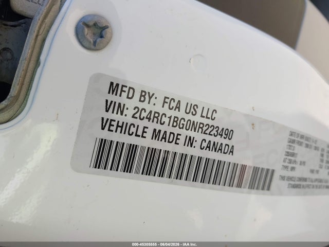 2022 Chrysler Pacifica Touring L მანქანა იყიდება აუქციონზე, vin: 2C4RC1BG0NR223490, აუქციონის ნომერი: 45305555