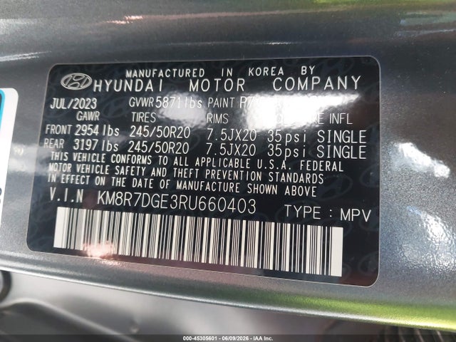 Продаж на аукціоні авто 2024 Hyundai Palisade Calligraphy, vin: KM8R7DGE3RU660403, номер лоту: 45305601