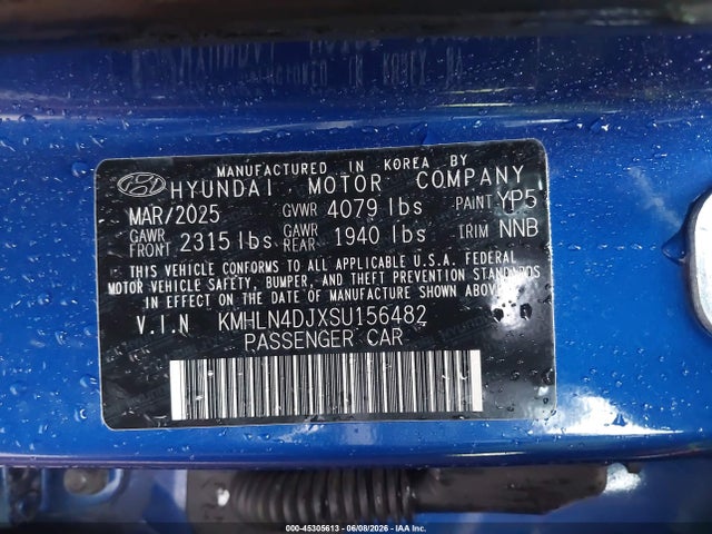 Продаж на аукціоні авто 2025 Hyundai Elantra Hybrid Limited, vin: KMHLN4DJXSU156482, номер лоту: 45305613
