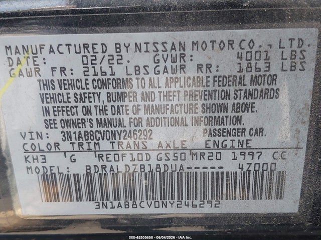 3N1AB8CV0NY246292 Nissan Sentra Sv Xtronic Cvt