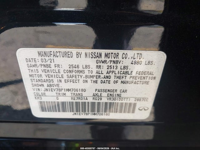 Infiniti Q50 LUXE 2021 JN1EV7BP1MM706180 Image 9
