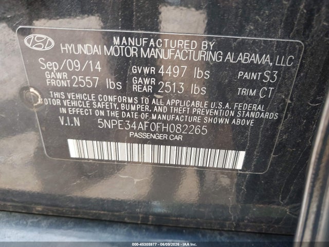 Aukcja sprzedaży 2015 Hyundai Sonata Sport, vin: 5NPE34AF0FH082265, numer aukcji: 45305977