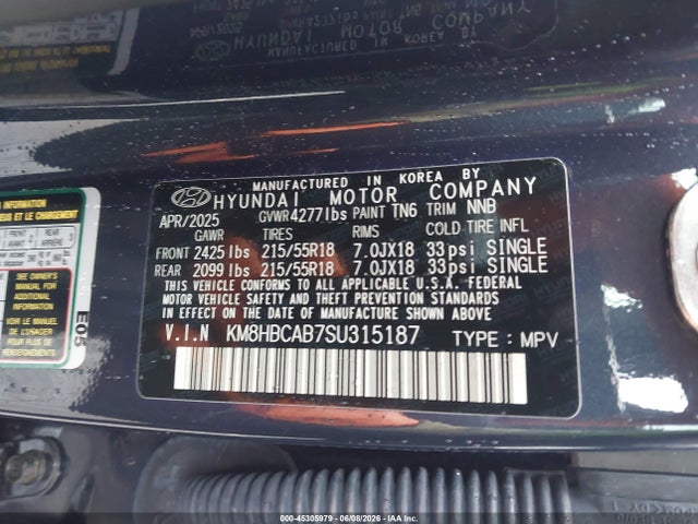 KM8HBCAB7SU315187 Hyundai Kona Sel
