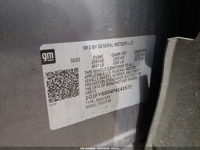 1G1FY6S04P4141572 Chevrolet Bolt Euv Fwd Lt